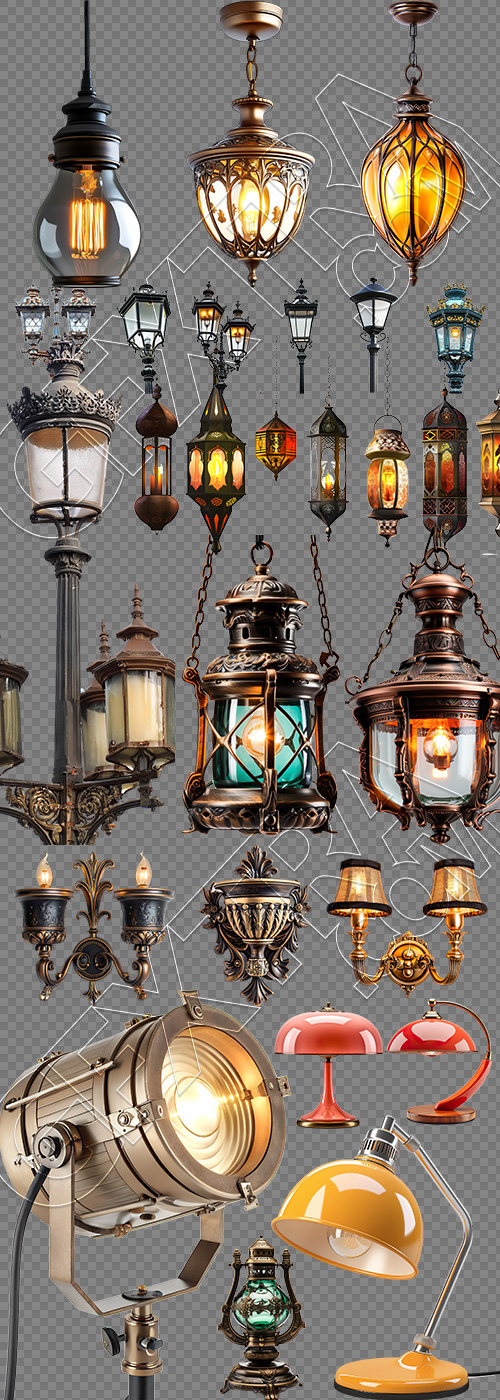 Vintage Lambs & Lambaders Isolated Transparent #1, 25xPNG