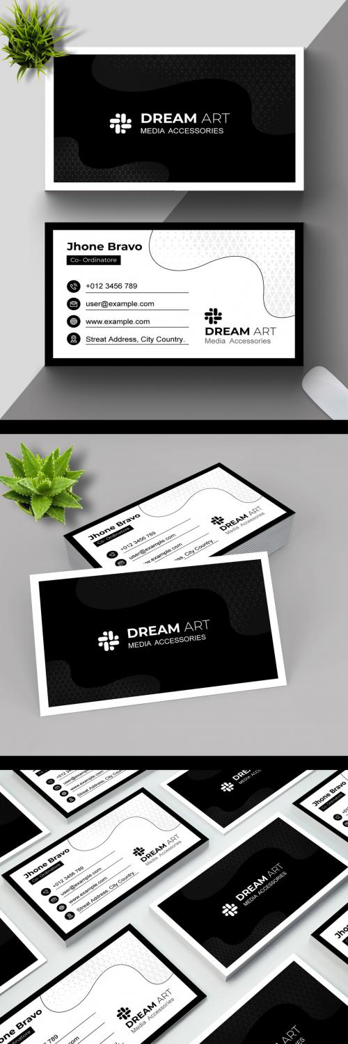 Black Business Card Layout - 460401158