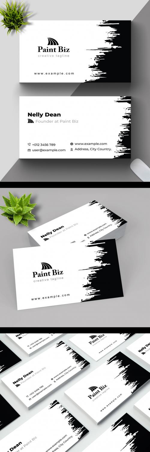 Brush Style Business Card Layout - 460401171