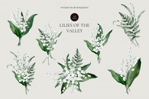 Lilies of the Valley Watercolor Set