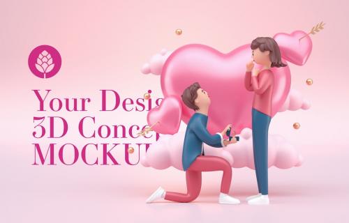 Valentine's Day Concept Mockup