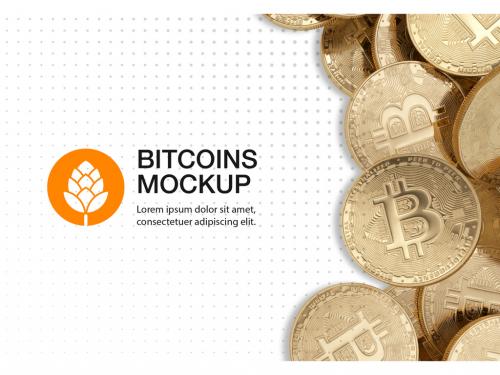Golden Bitcoin Mockup - 461120768
