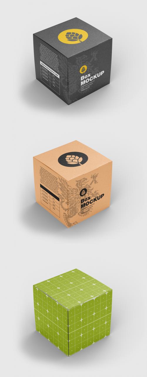 Closed Cardboard Box 3D Mockup - 461120817