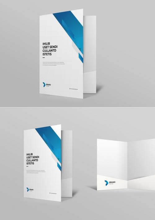 Business Presentation Folder with Blue Accents - 461121096