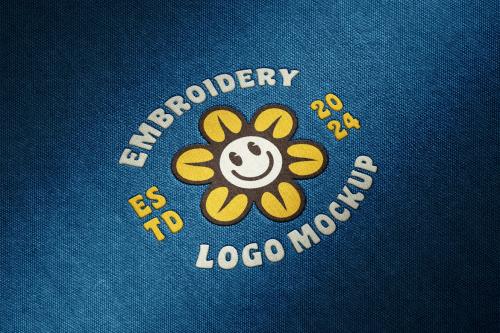 Realistic Embroidery Logo Mockup