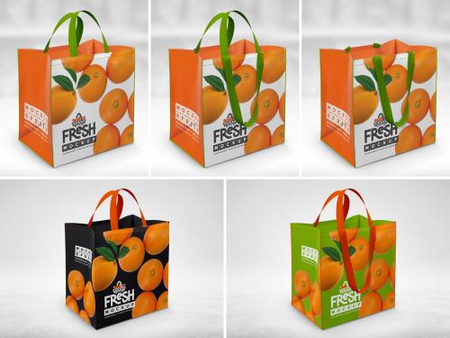 Double Handle Eco Bag Right View Mockup - 461121334