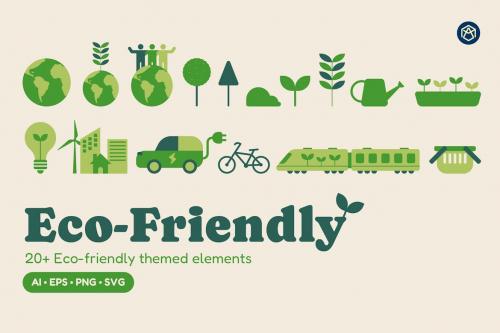 Green Eco-Friendly Element Pack 005