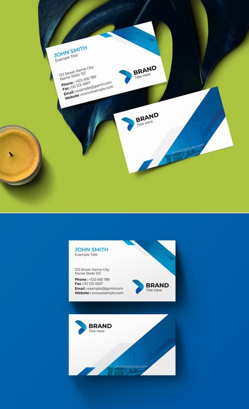 Creative Business Card Layout with Blue Accents - 461122005