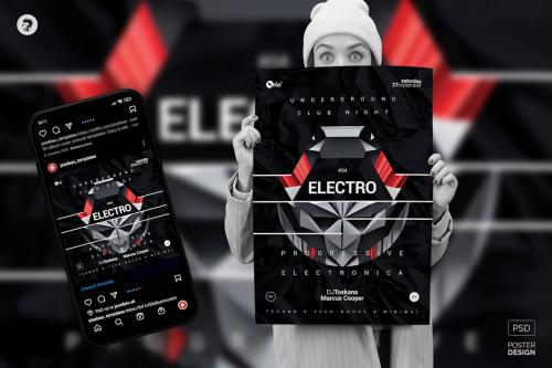 Electro 04 – Party Flyer, Event Poster