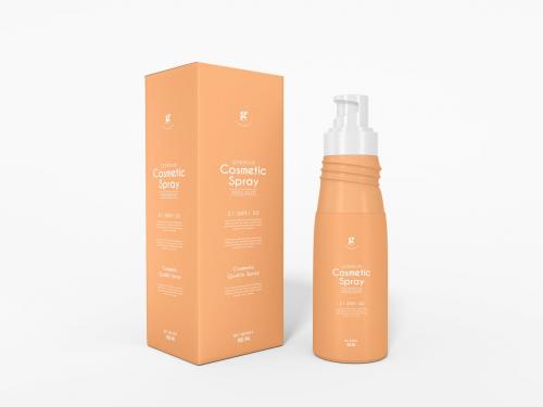 Glossy Cosmetic Spray Bottle Packaging Mockup Set