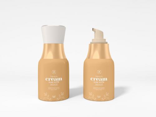 Cosmetic Beauty Pump Bottle Packaging Mockup Set