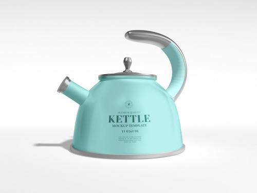 Metal Tea Kettle Branding Mockup Set