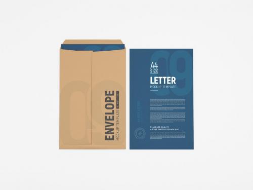 A4 Letterhead and Envelope Stationery Mockup Set