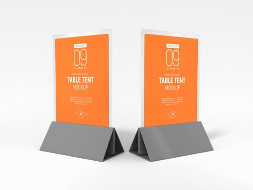 Paper Table Tent Offer Card Mockup Set