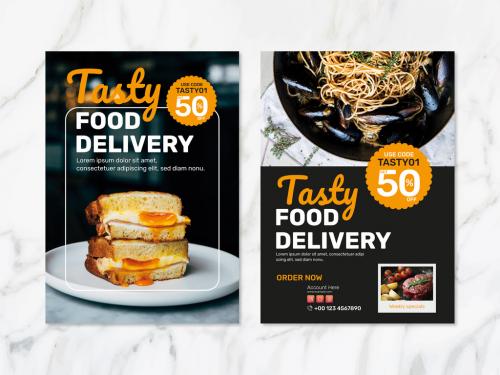 Food Delivery Poster Layout - 461122470