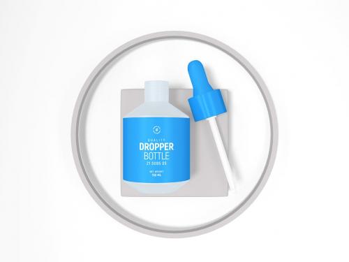 Glossy Cosmetic Dropper Bottle Branding Mockup Set