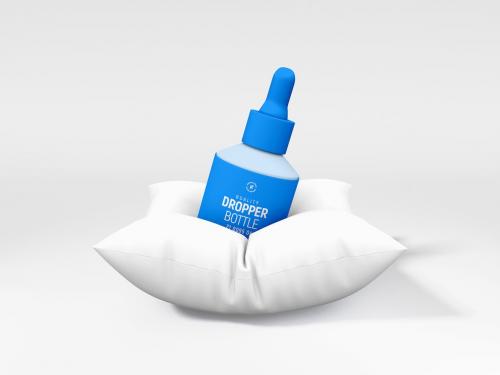 Glossy Cosmetic Dropper Bottle Branding Mockup Set