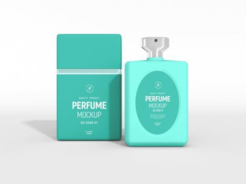 Glossy Perfume Body Spray Bottle Branding Mockups