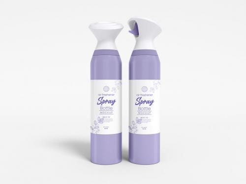 Air Freshener Spray Bottle Packaging Mockup Set