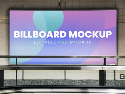 Billboard Mockup Advertising Sign on the Wall - 461122939