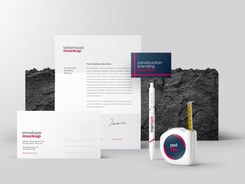 Construction and Architecture Branding Stationery Mockup - 461124008