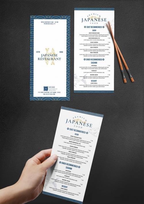 Thin Dl Menu Flyer for Japanese Sushi Restaurant - 461124189