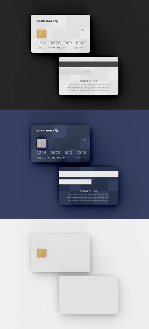 Top View of Two Credit Card Mockup - 461124562