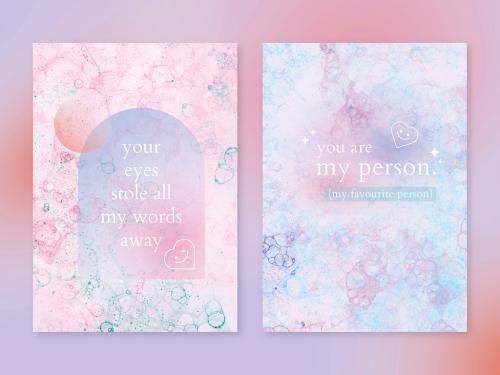 Love Quote Poster Layout with Aesthetic Bubble Art - 461124585