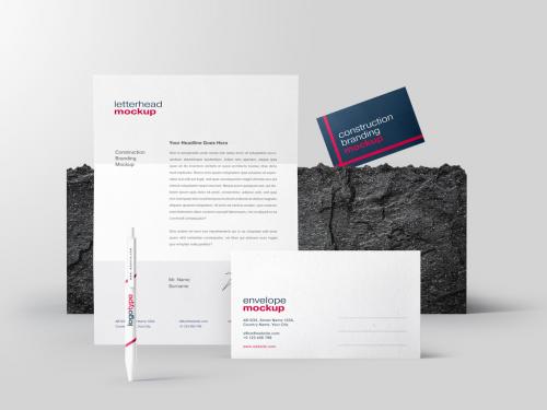 Construction and Architecture Branding Stationery Mockup - 461124929