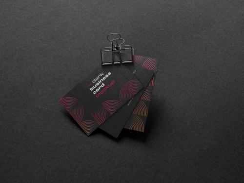 Dark Stationery Branding Mockup with Business Card - 461125476