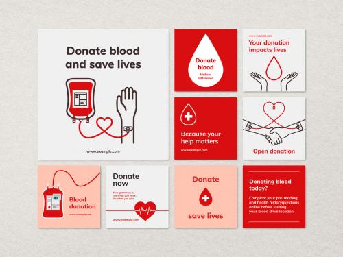 Editable Social Media Post Layout for Blood Donation Campaign - 461126253