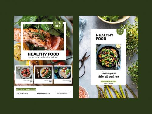 Healthy Restaurant Promotion Poster Layout - 461126478