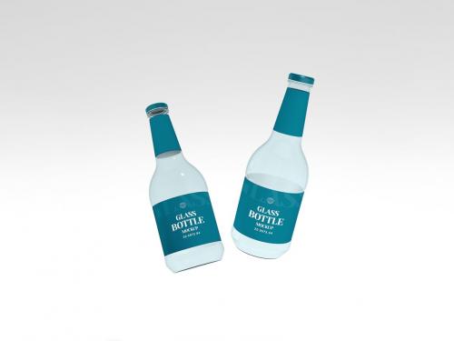 Round Glass Bottle Branding Mockup Set