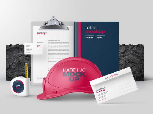 Construction and Architecture Branding Stationery Mockup - 461127020