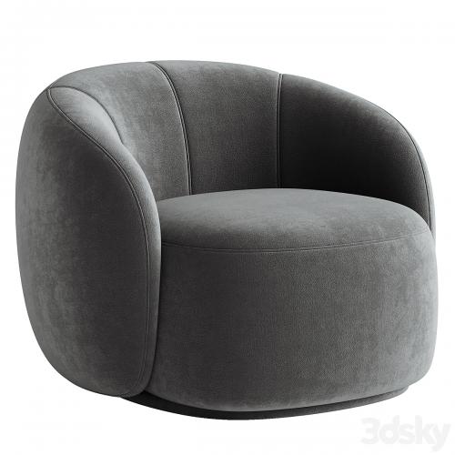 Curved Lounge Chair - Merlot