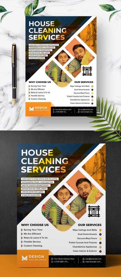 House Cleaning Service Flyer Layout - 461334216
