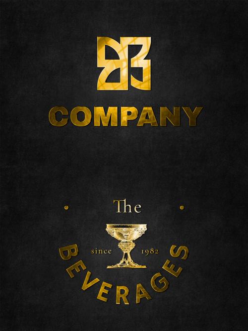 Emboss Logo Mockup in Gold for Company - 461338230