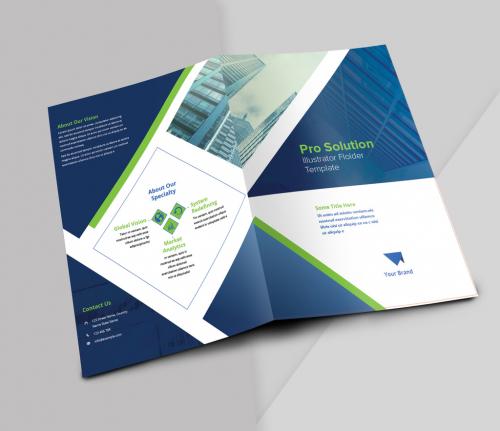 Business Folder Presentation with Gradient Blue Accents - 461340689