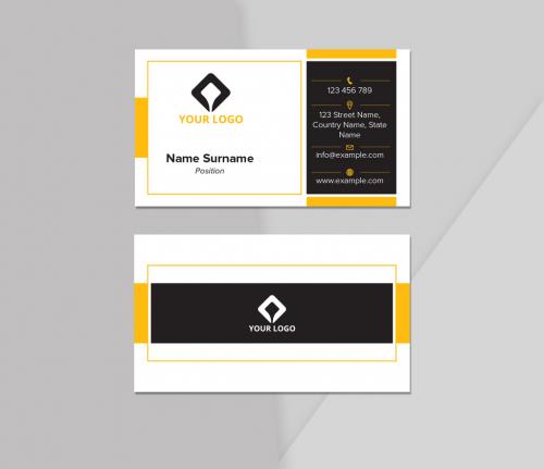 Business Card with Yellow and Black Accentss - 461340692