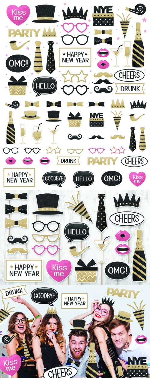 Nye New Years Eve Digital Props Clipart Photo Overlays for Birthday Wedding Celebration - 461500605