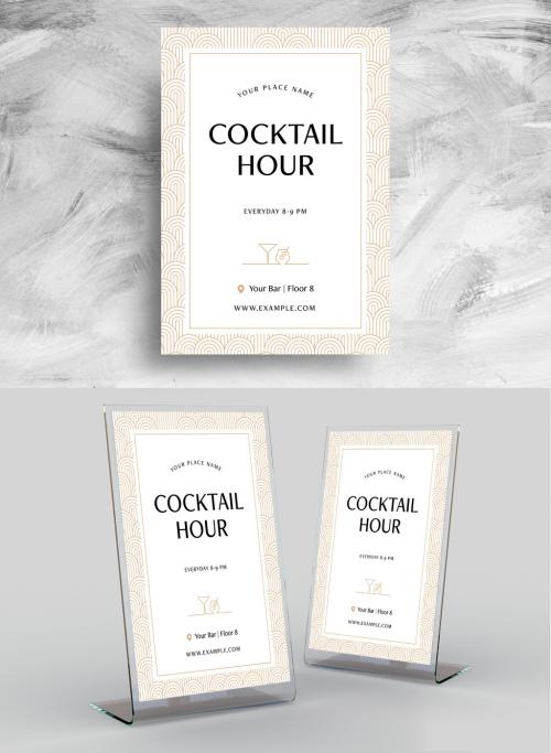 Elegant Art Deco Flyer Layout for Cocktail Bars - 461500615