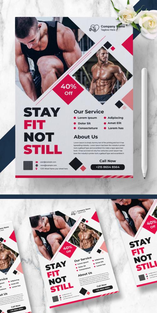 Fitness Flyer Layout Gym Poster - 461520284