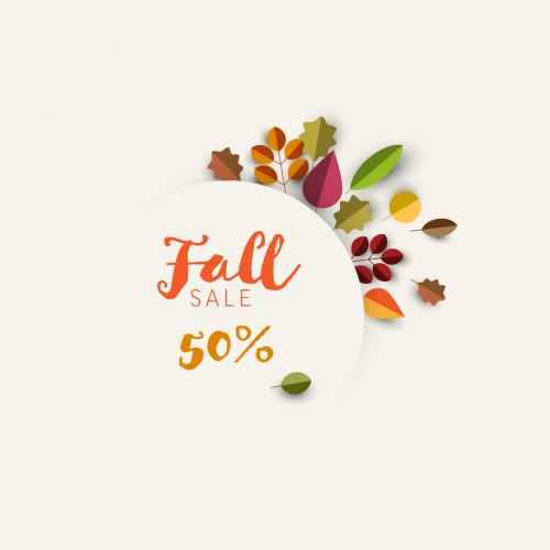 Autumn Leaves Sale Tag Layout - 461595803