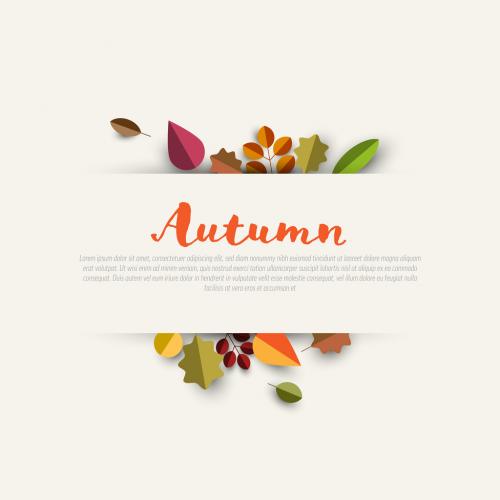 Autumn Leaves Sale Post Banner Layout with Stripe - 461595816