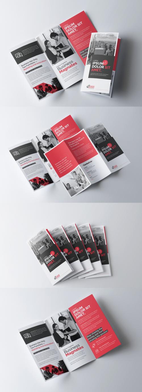 Red Corporate Business Tri Fold Brochure Template - 461722568