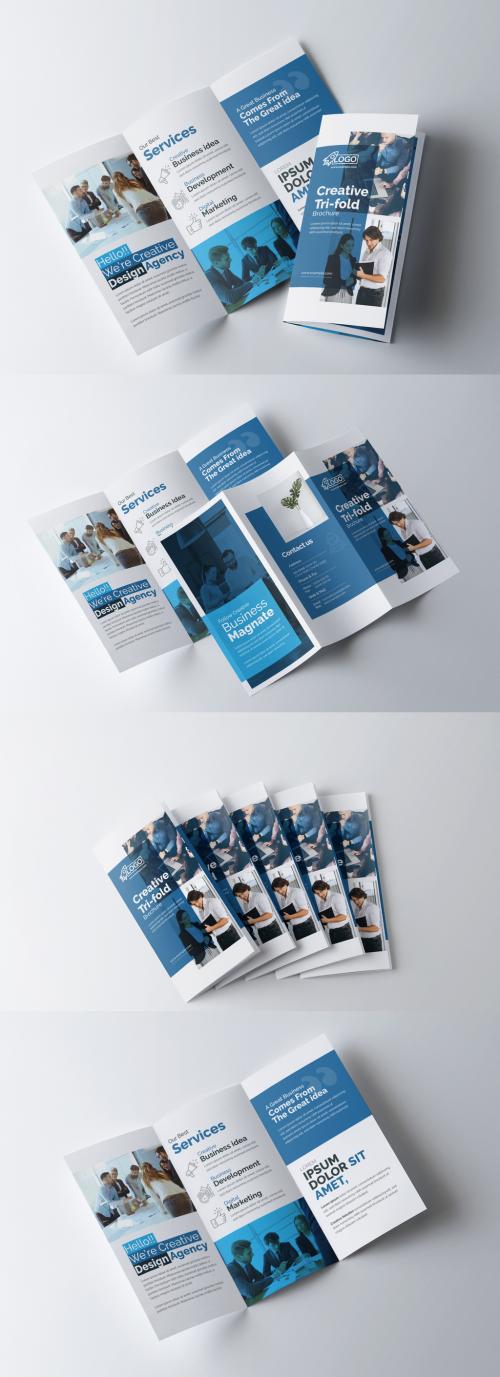 Corporate Tri Fold Brochure with Blue Accents - 461722569