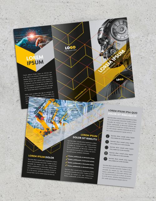 Geometric Forms Trifold Flyer - 461747694