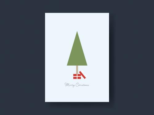 Christmas Tree Present Card Layout - 462310176