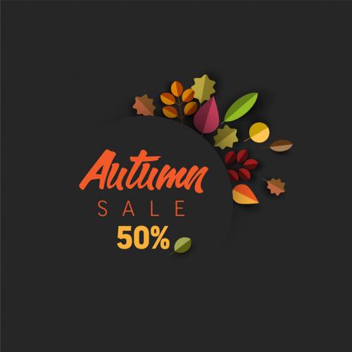 Autumn Leaves Dark Sale Tag Layout - 462310184