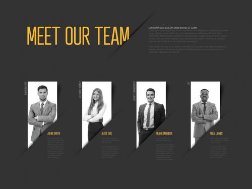Meet Our Company Team Dark Modern Presentation Layout with Yellow Accent - 462310189